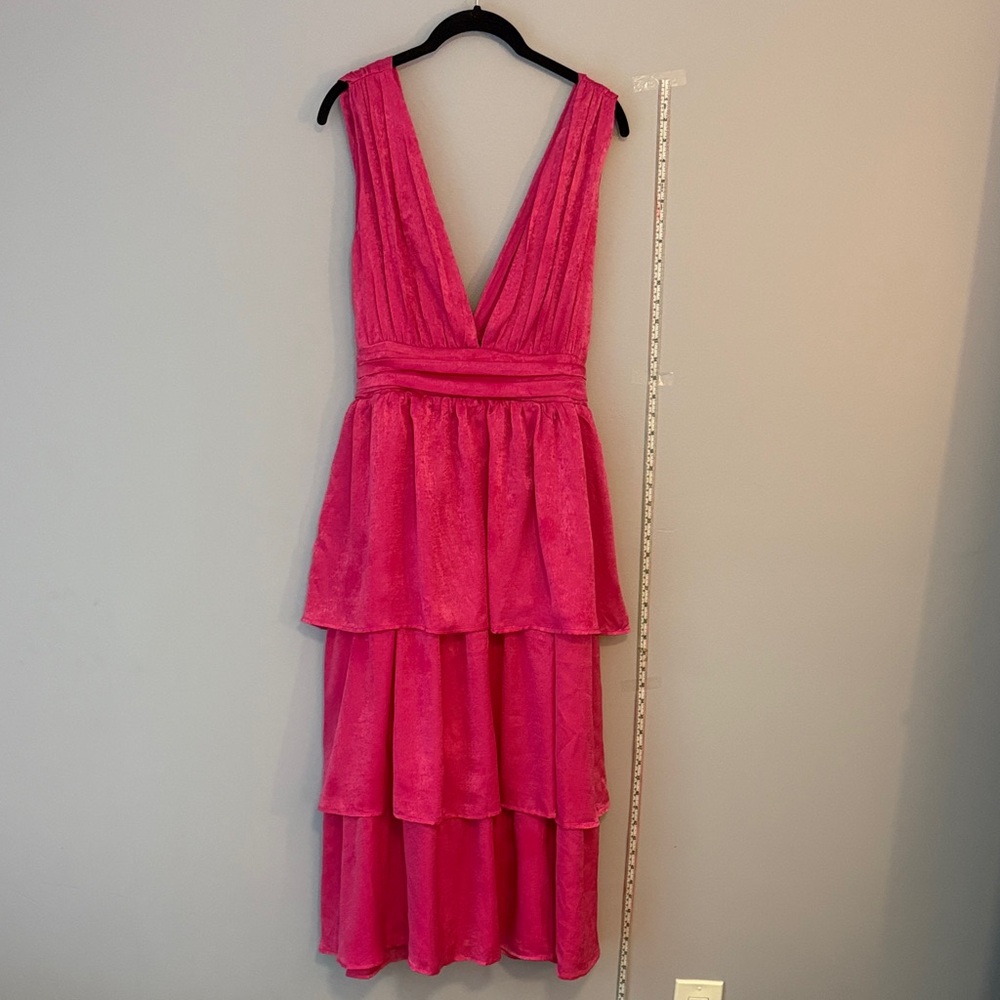 Lulu's Vibrant Pink High Low Dress